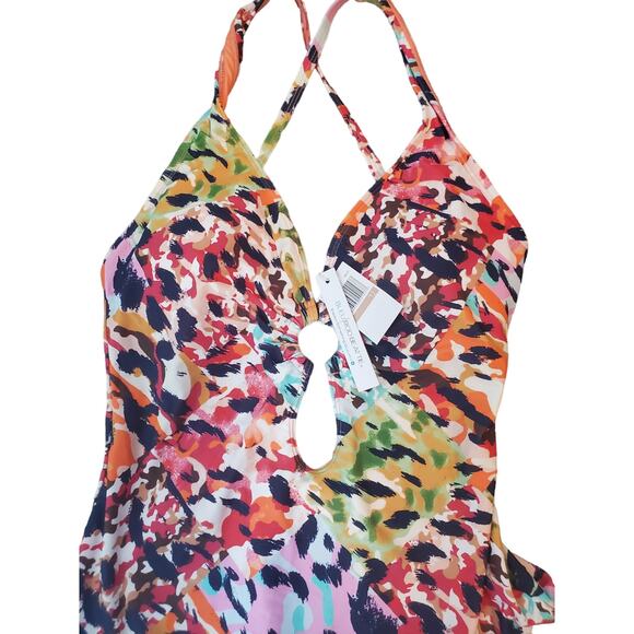 Bleu Rod Beattie Colorful Abstract Print One Piece Swimsuit, NWT, Size 12 - Picture 2 of 6